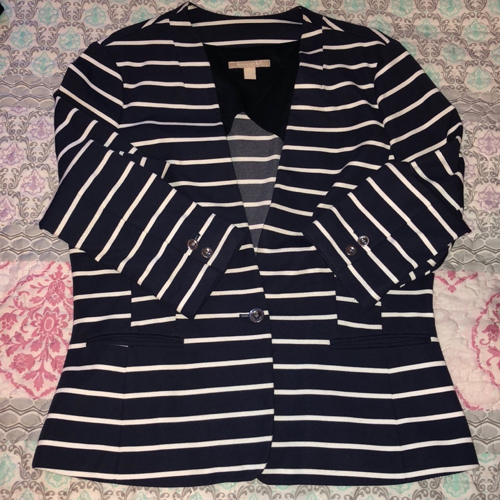 Ponti knit  banana republic blue and white blazer